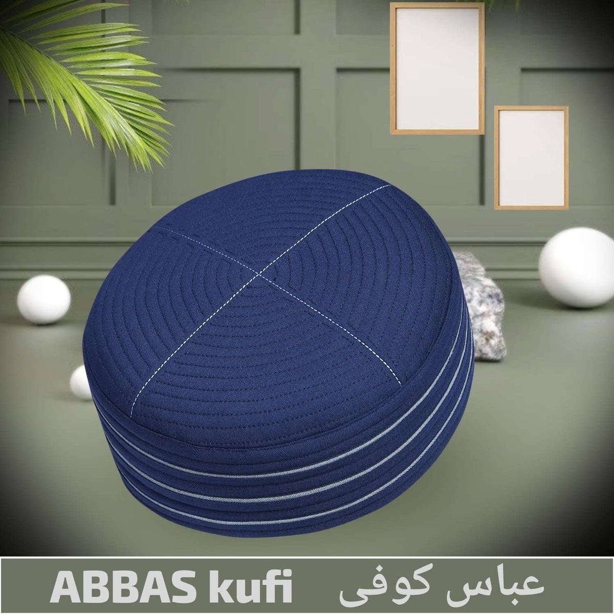 Navy Blue Abbas Kufi Elegant Daily Salah Cap