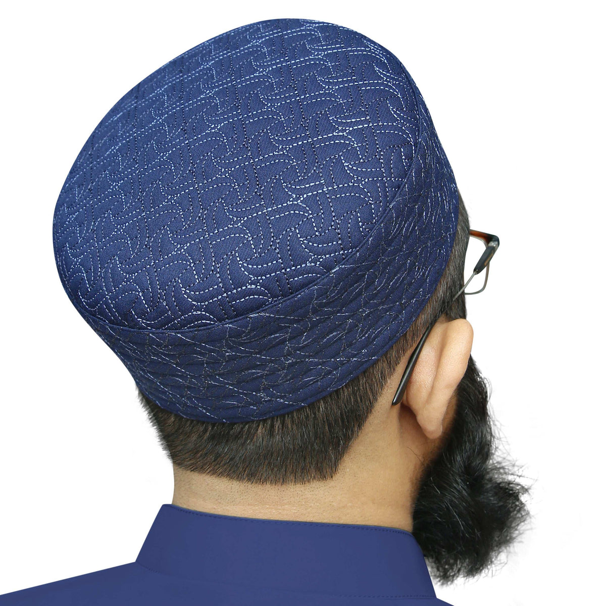 Navy Arkan Kufi Elegant Daily Salah Cap