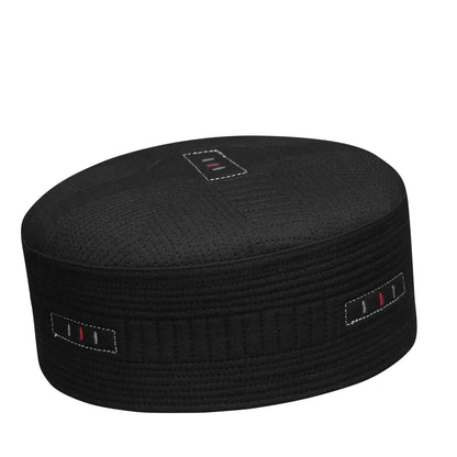 Black Faaris Kufi Premium Islamic Prayer Cap for Men
