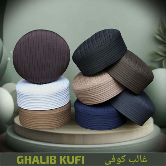 Ghalib Kufi Premium Islamic Prayer Cap for Men