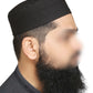 Black Ghalib Kufi Premium Islamic Prayer Cap for Men