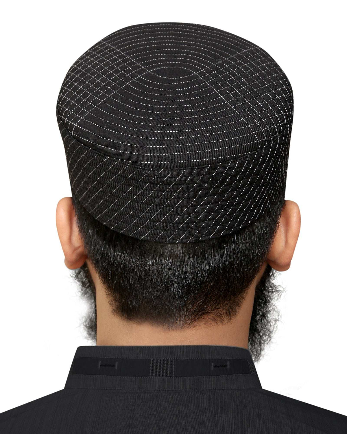 Black Isbagh Kufi Premium Islamic Prayer Cap for Men