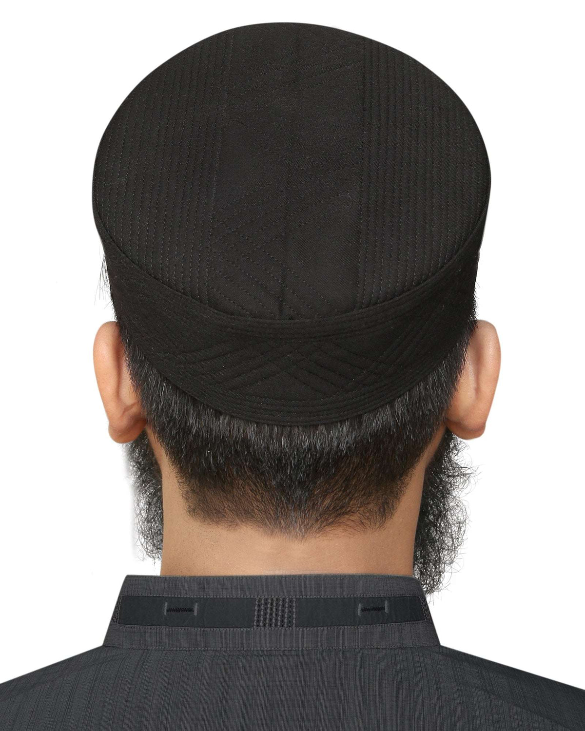 Black Jameel Kufi Premium Islamic Prayer Cap for Men