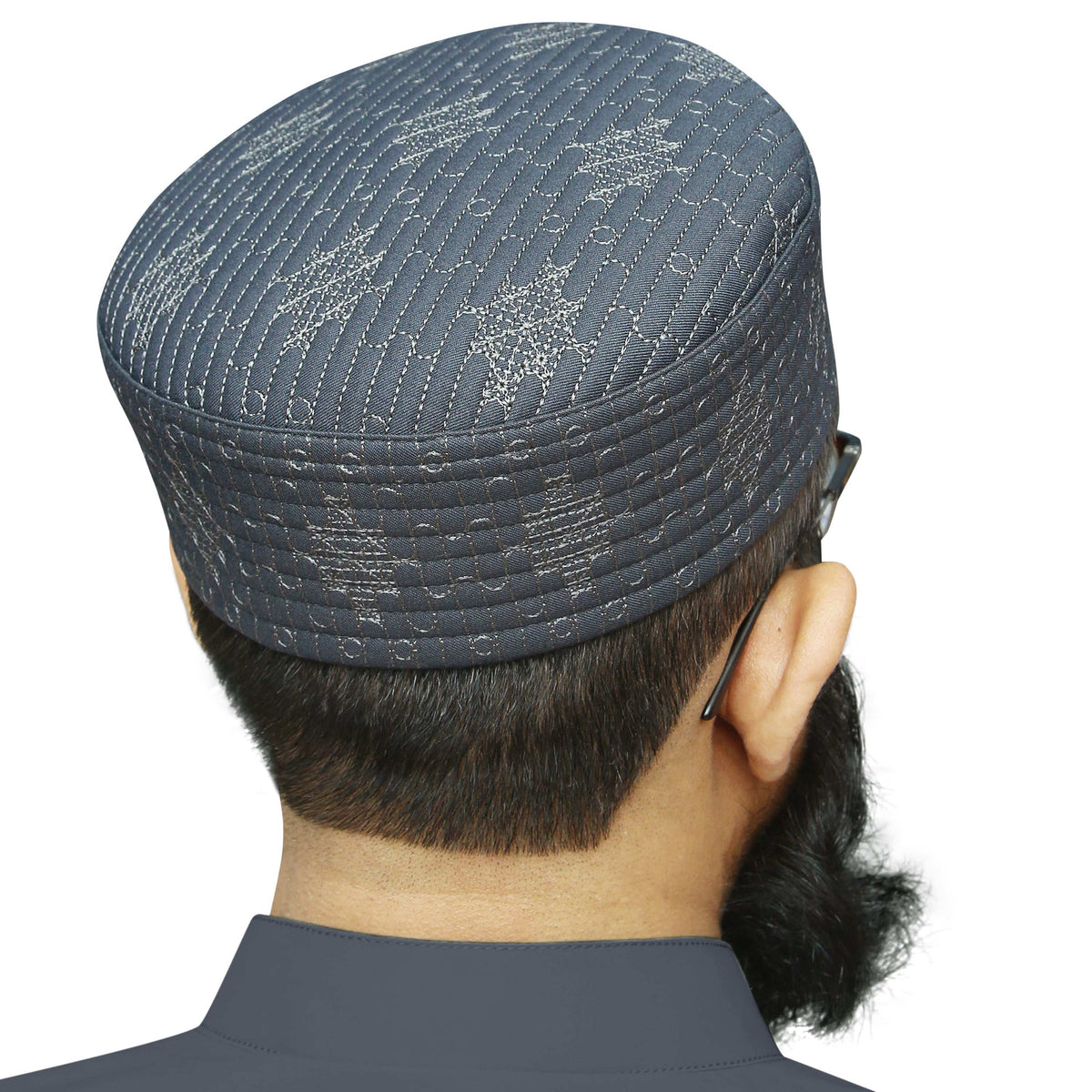 Grey Jisaar Kufi Soft Comfortable Islamic Skull Cap