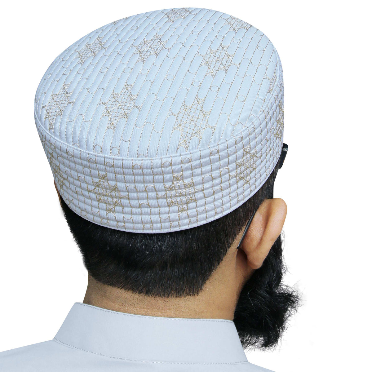 White Jisaar Kufi Classic Muslim Namaz Topi