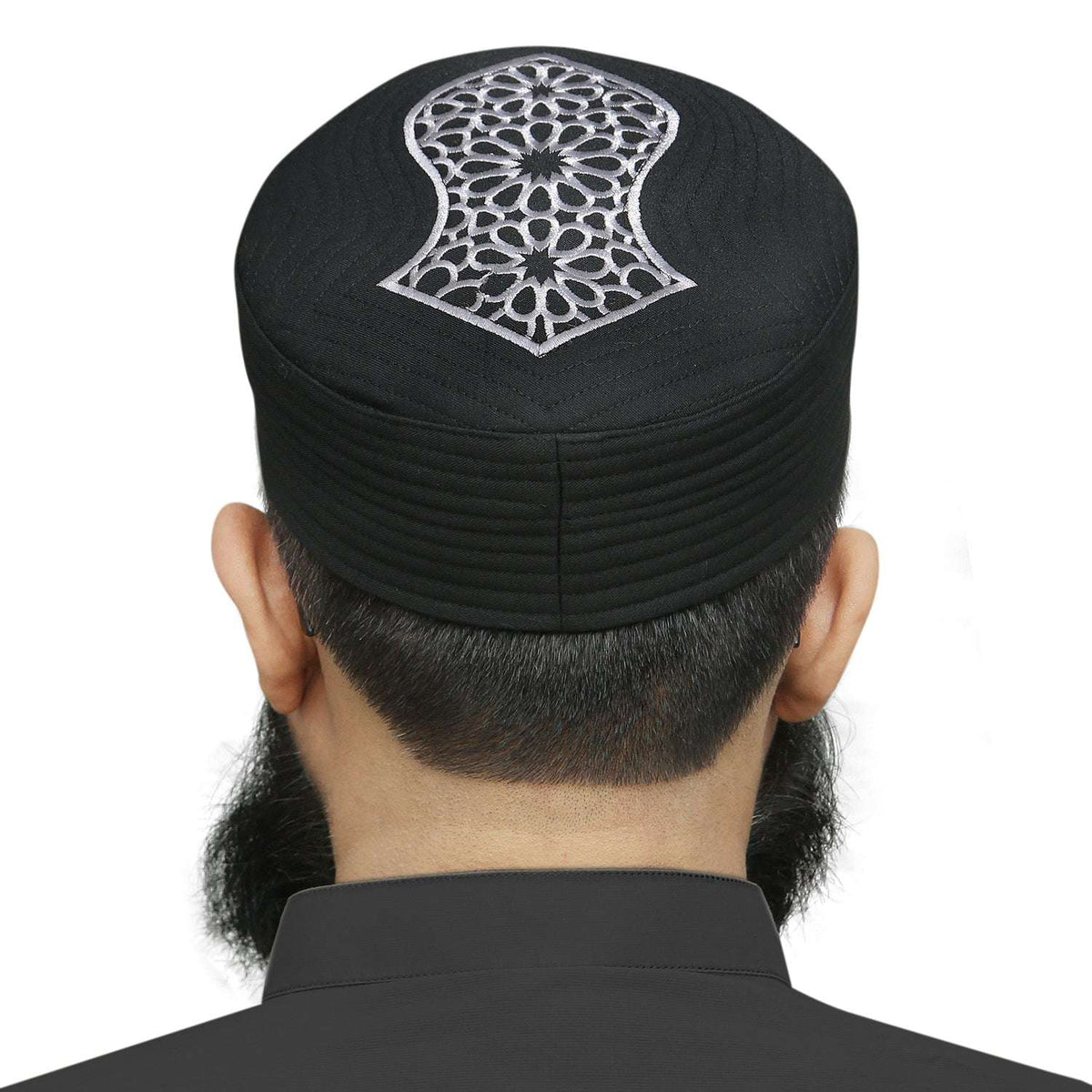 Black Mujtaba Nalain Kufi Premium Islamic Prayer Cap