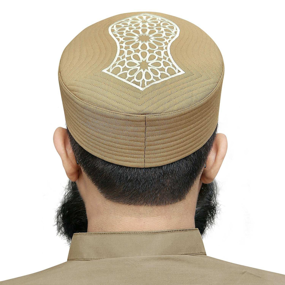 Golden Mujtaba Nalain Kufi Premium Embroidered Kufi Cap