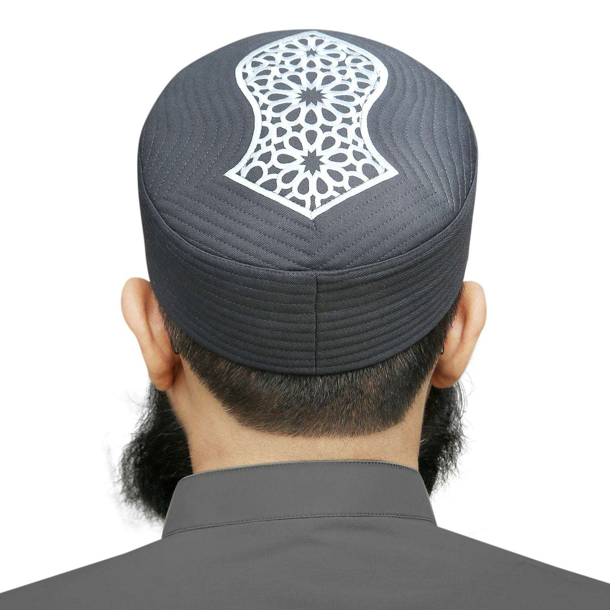 Gray Mujtaba Nalain Kufi Comfortable Islamic Skull Cap