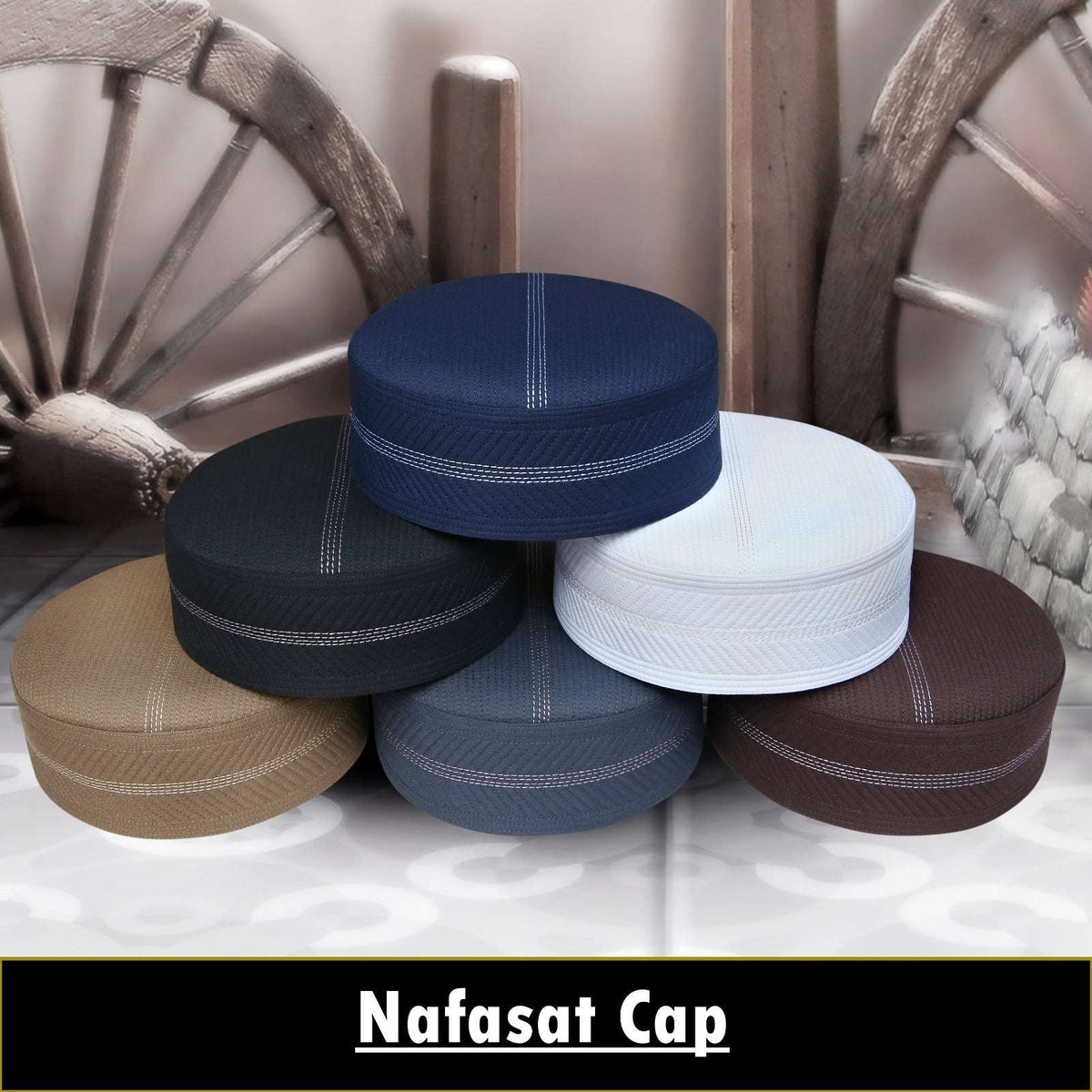 Nafasat Kufi Premium Islamic Prayer Cap for Men