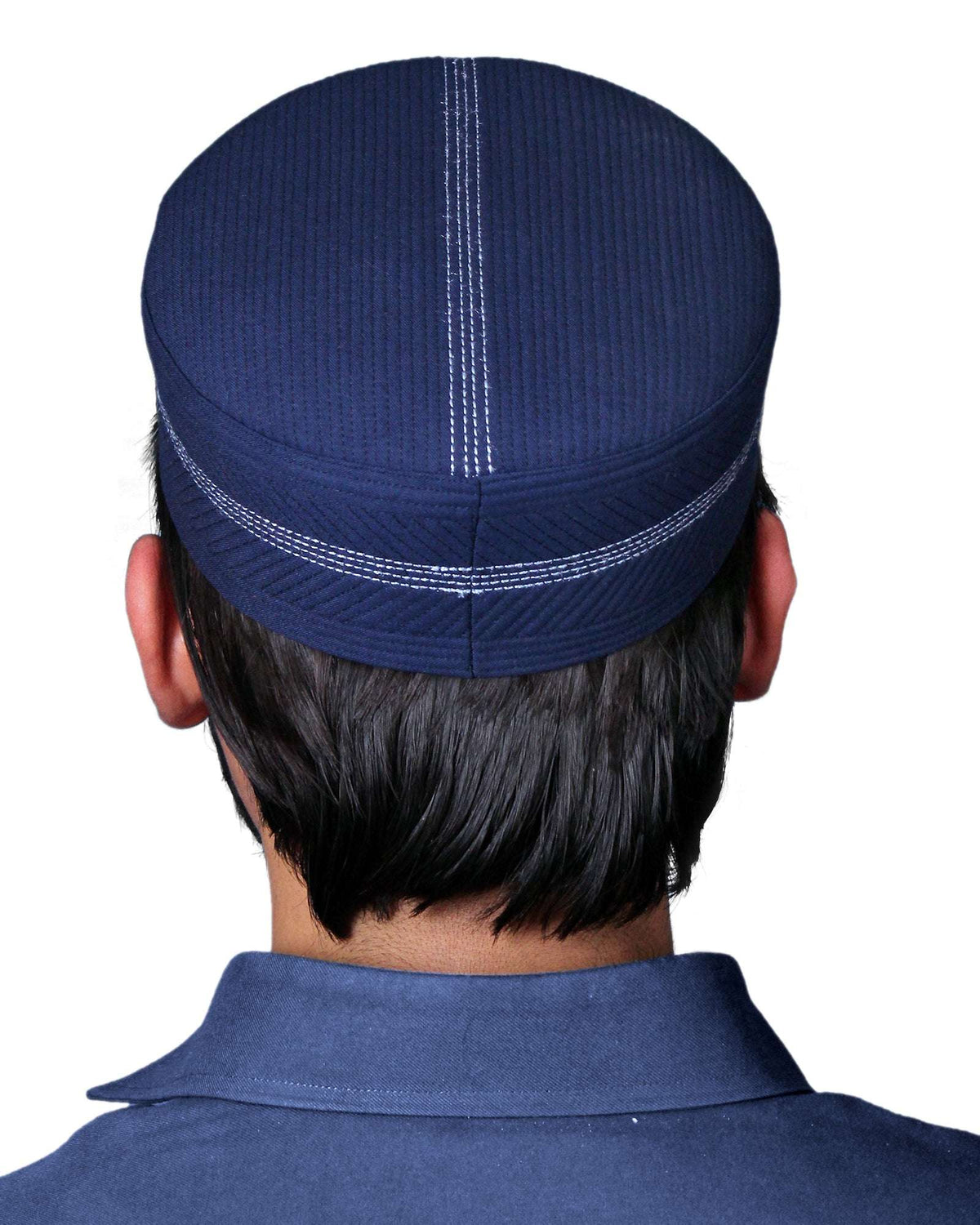 Navy Blue Nafasat Kufi Premium Daily Salah Cap