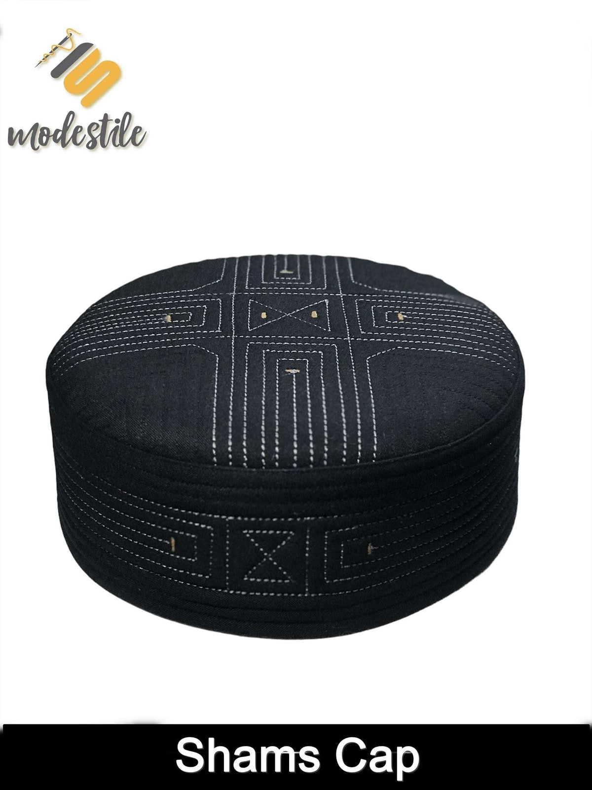 Black Shams Kufi Premium Islamic Prayer Cap for Men