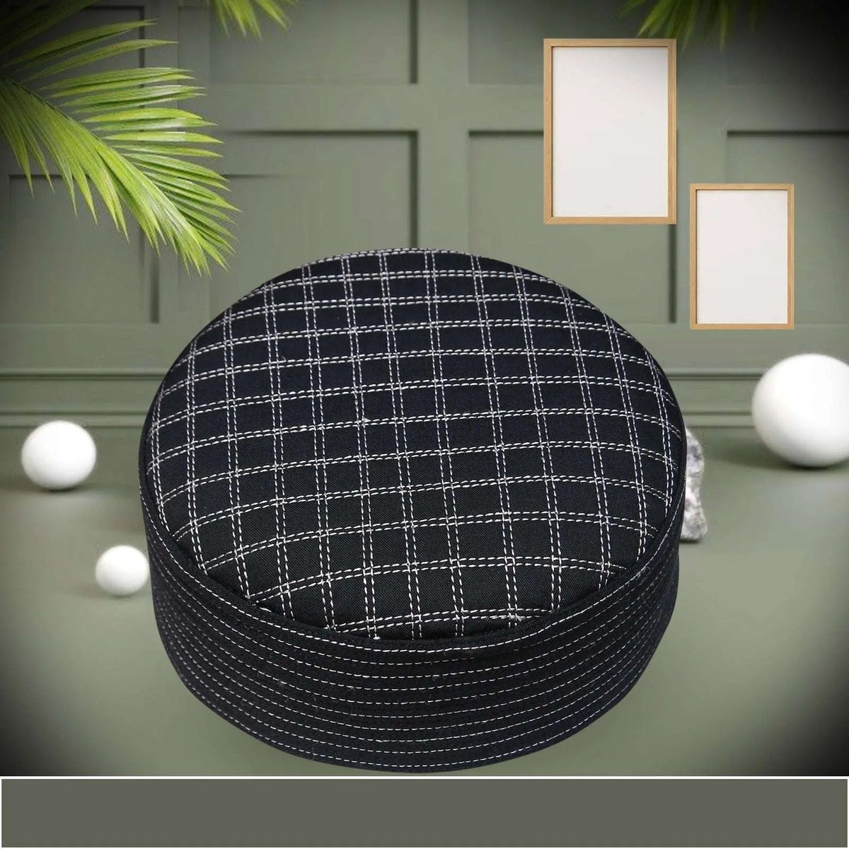 Black Shehzada Kufi Premium Islamic Prayer Cap for Men
