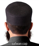 Black Safwan Kufi Premium Islamic Prayer Cap for Men