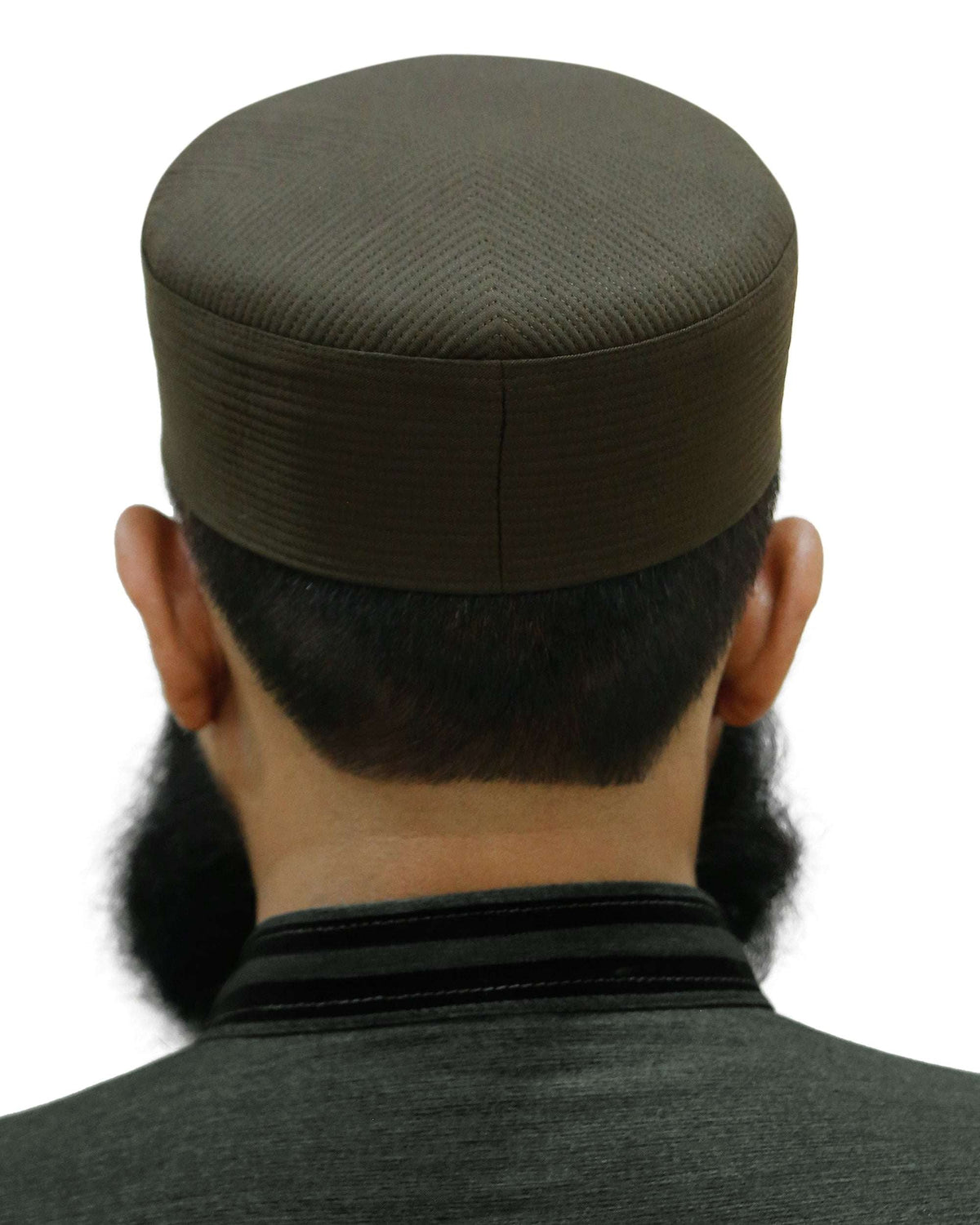 Brown Sirya Kufi Elegant Traditional Muslim Prayer Hat