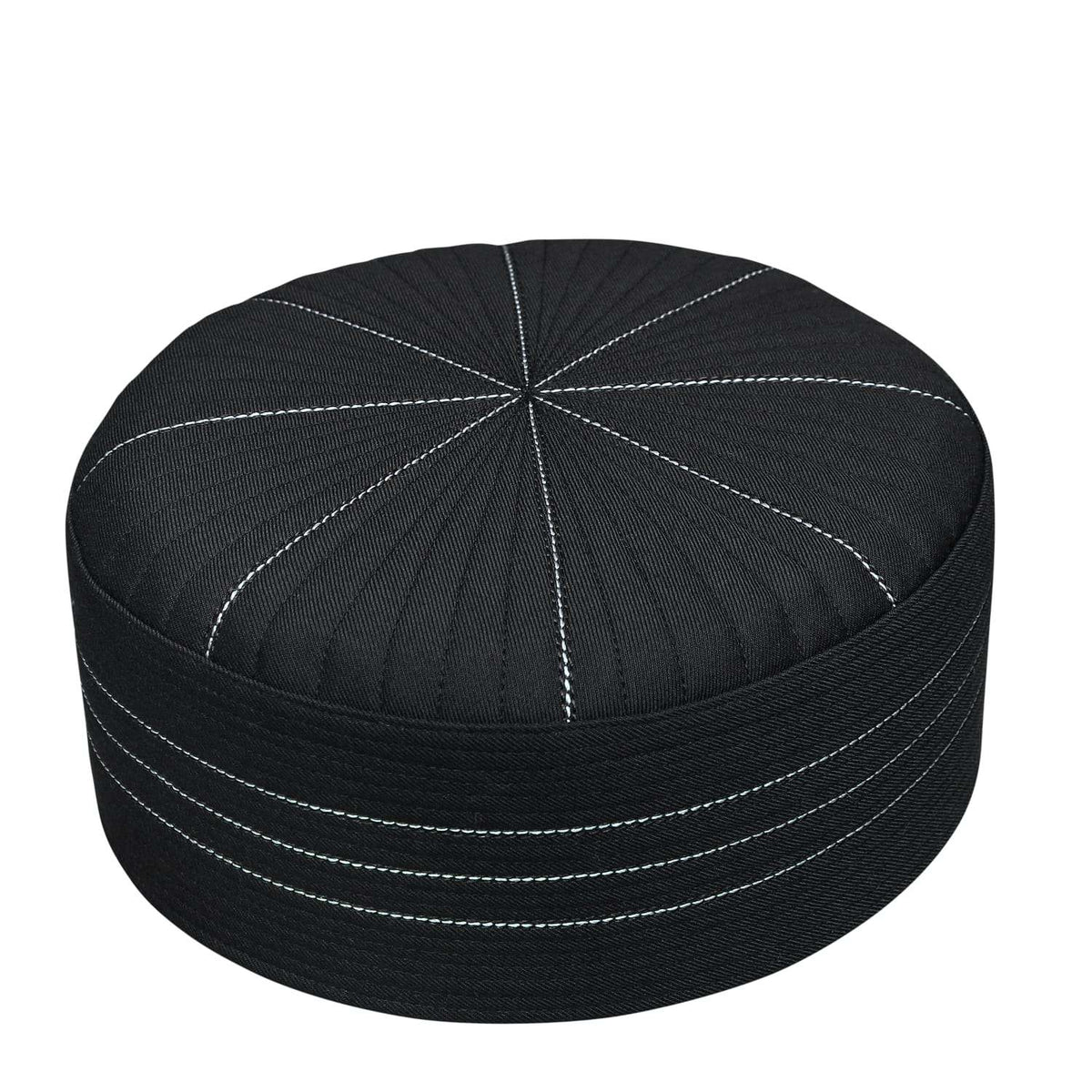 Black Urwa Kufi Premium Islamic Prayer Cap for Men