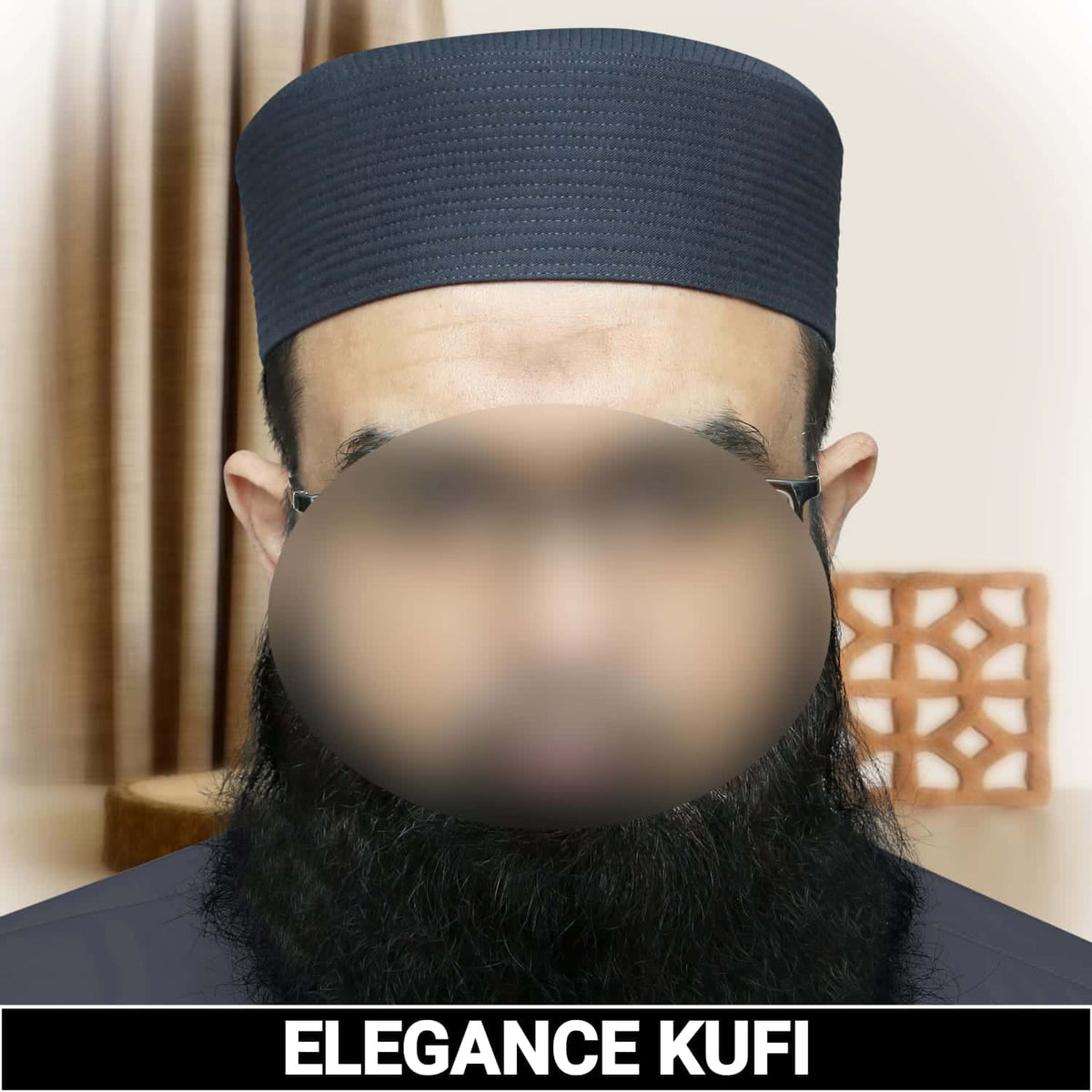 Grey Elegance Nalain Pak Kufi Refined Islamic Namaz Topi