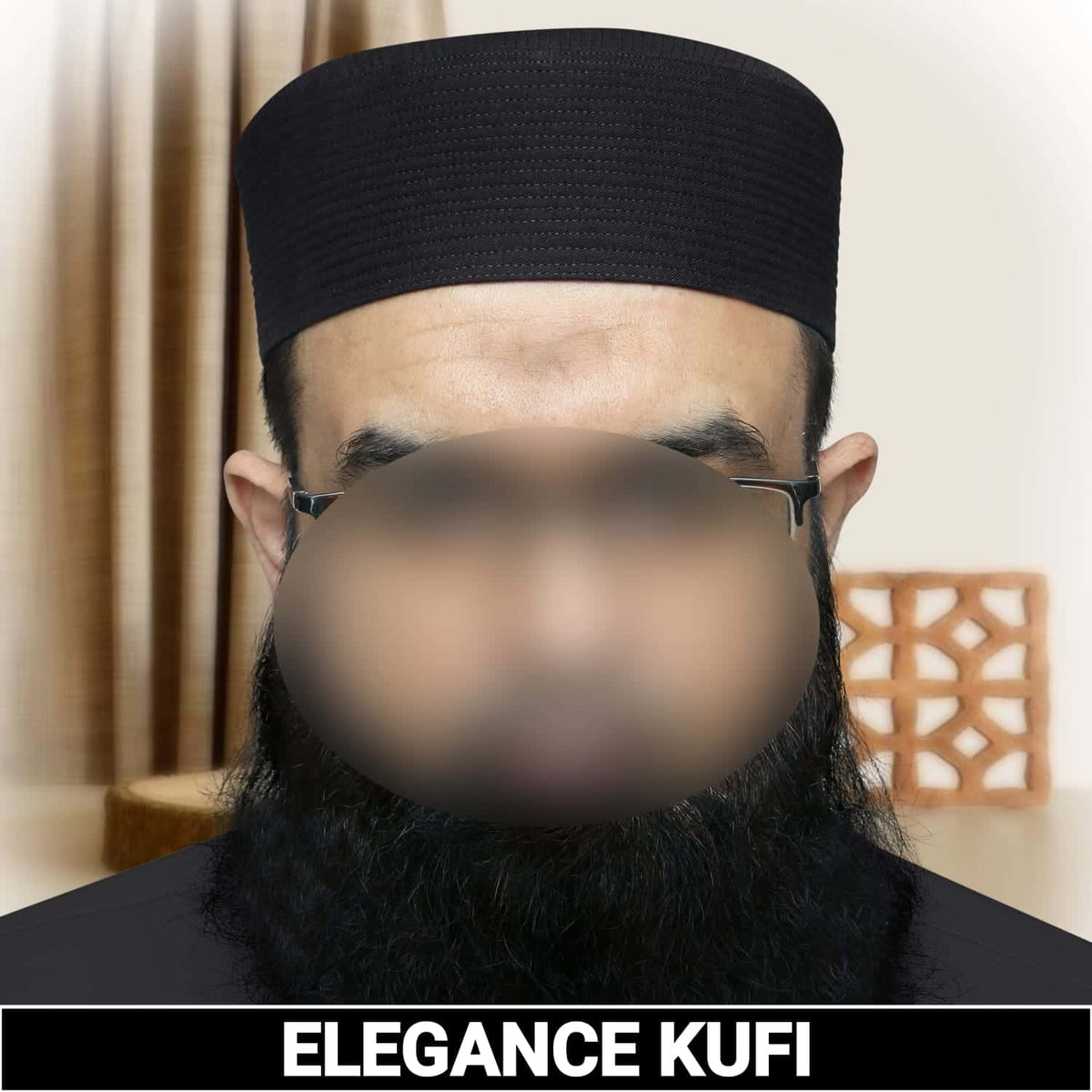 Black Elegance Nalain Pak Kufi Premium Embroidered Prayer Cap