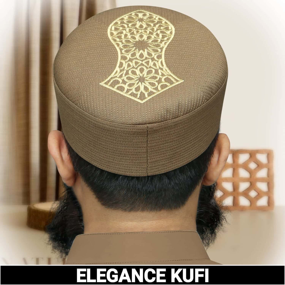 Gold Elegance Nalain Pak Kufi Luxury Embroidered Skull Cap