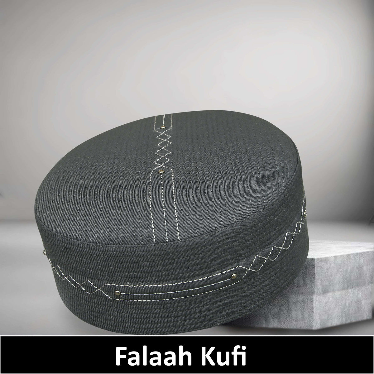 Grey Falah Kufi Soft Comfortable Islamic Skull Cap