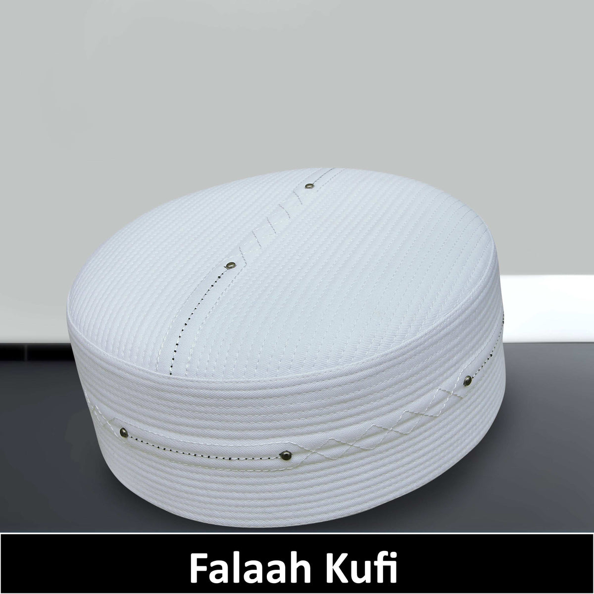 White Falah Kufi Refined Salah Prayer Cap for Men