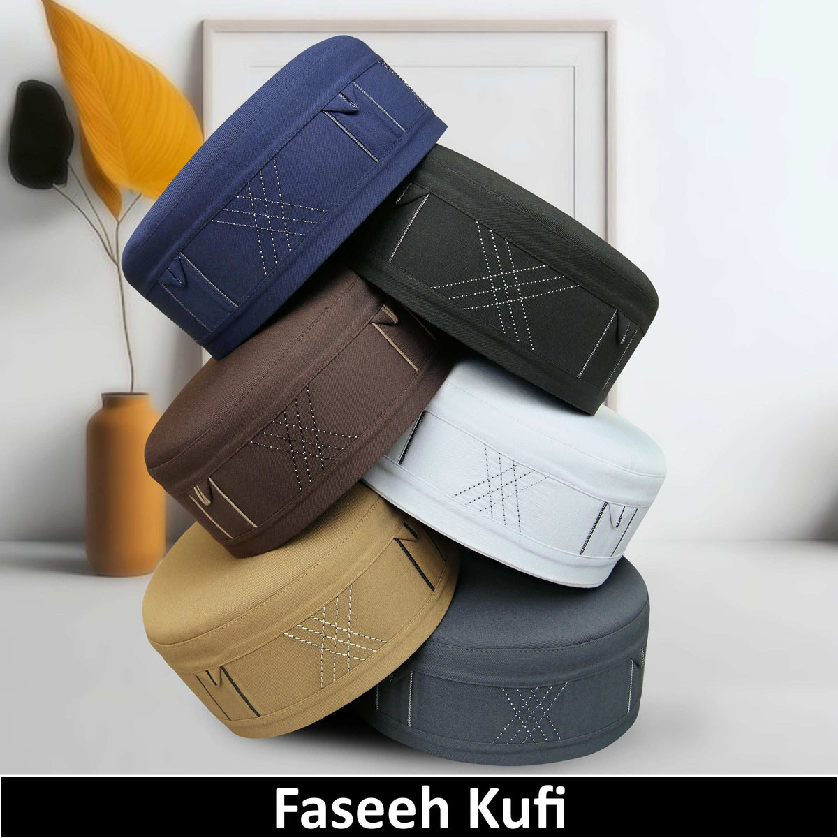 Faseeh Kufi Premium Islamic Prayer Cap for Men