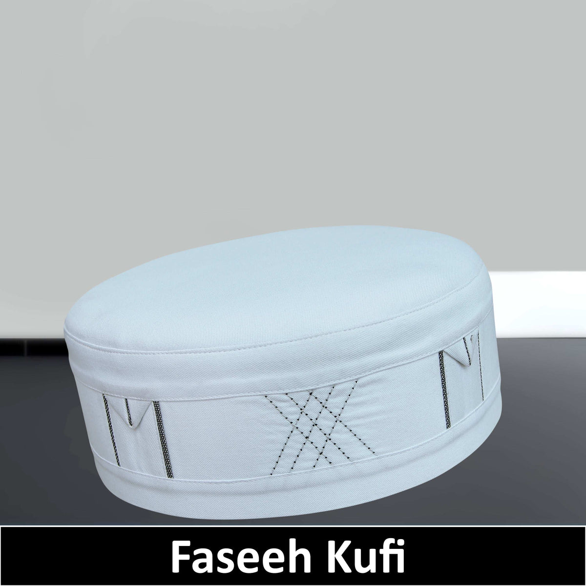 White Faseeh Kufi Classic Muslim Namaz Topi