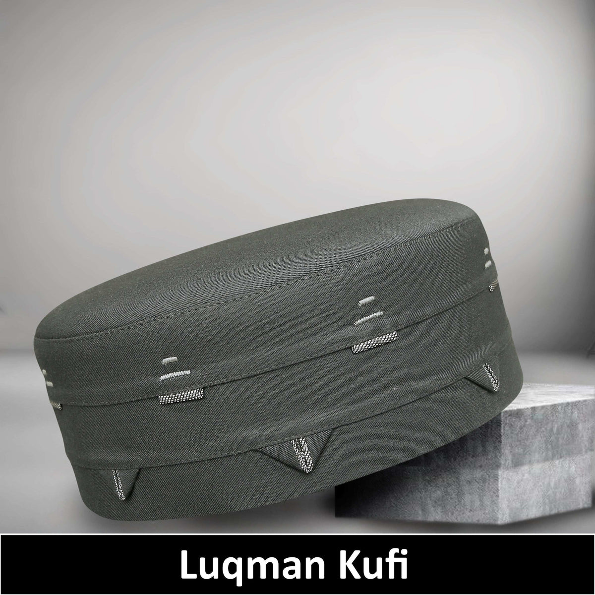 Grey Luqman Kufi Soft Comfortable Islamic Skull Cap