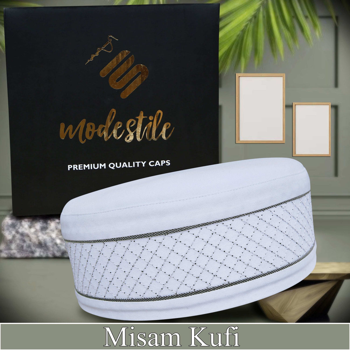 White Misaam Kufi Premium Muslim Namaz Topi