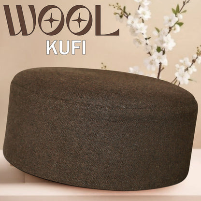 Brown Jamal Wool Kufi Soft Traditional Namaz Topi