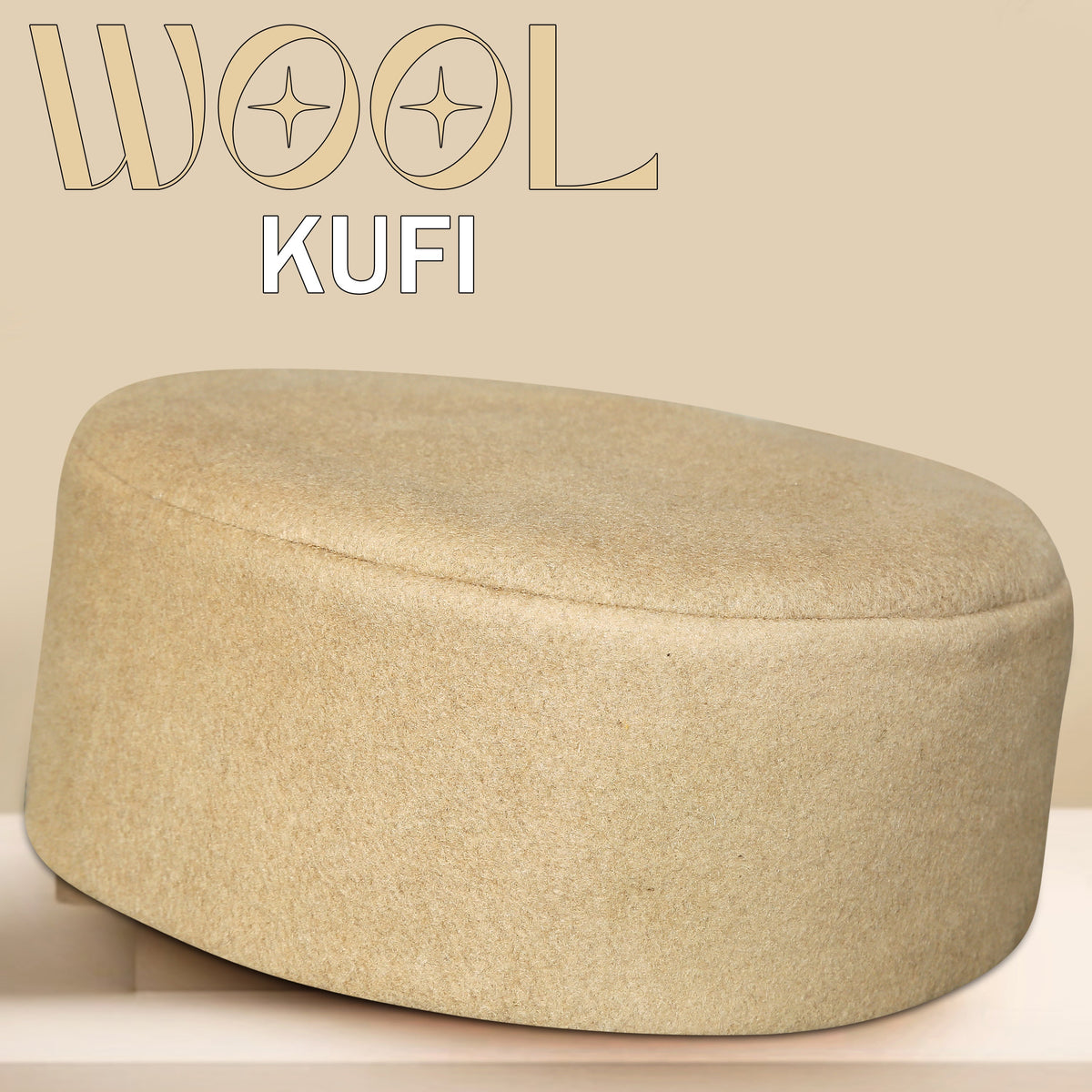Golden Jamal Wool Kufi Premium Wool Prayer Cap for Men
