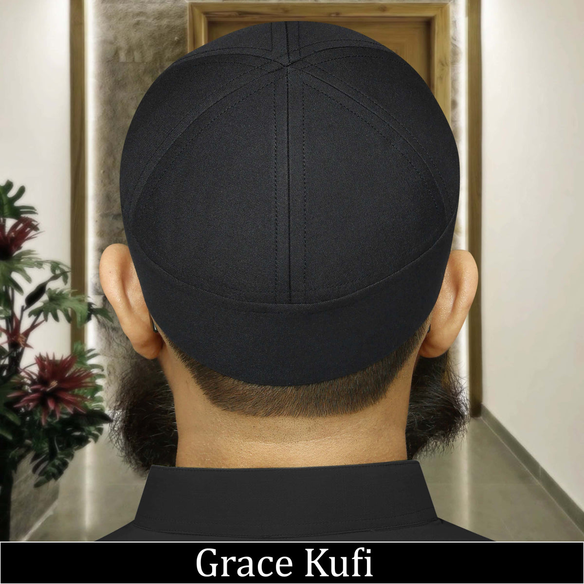 Black Grace Kufi Premium Islamic Prayer Cap for Men