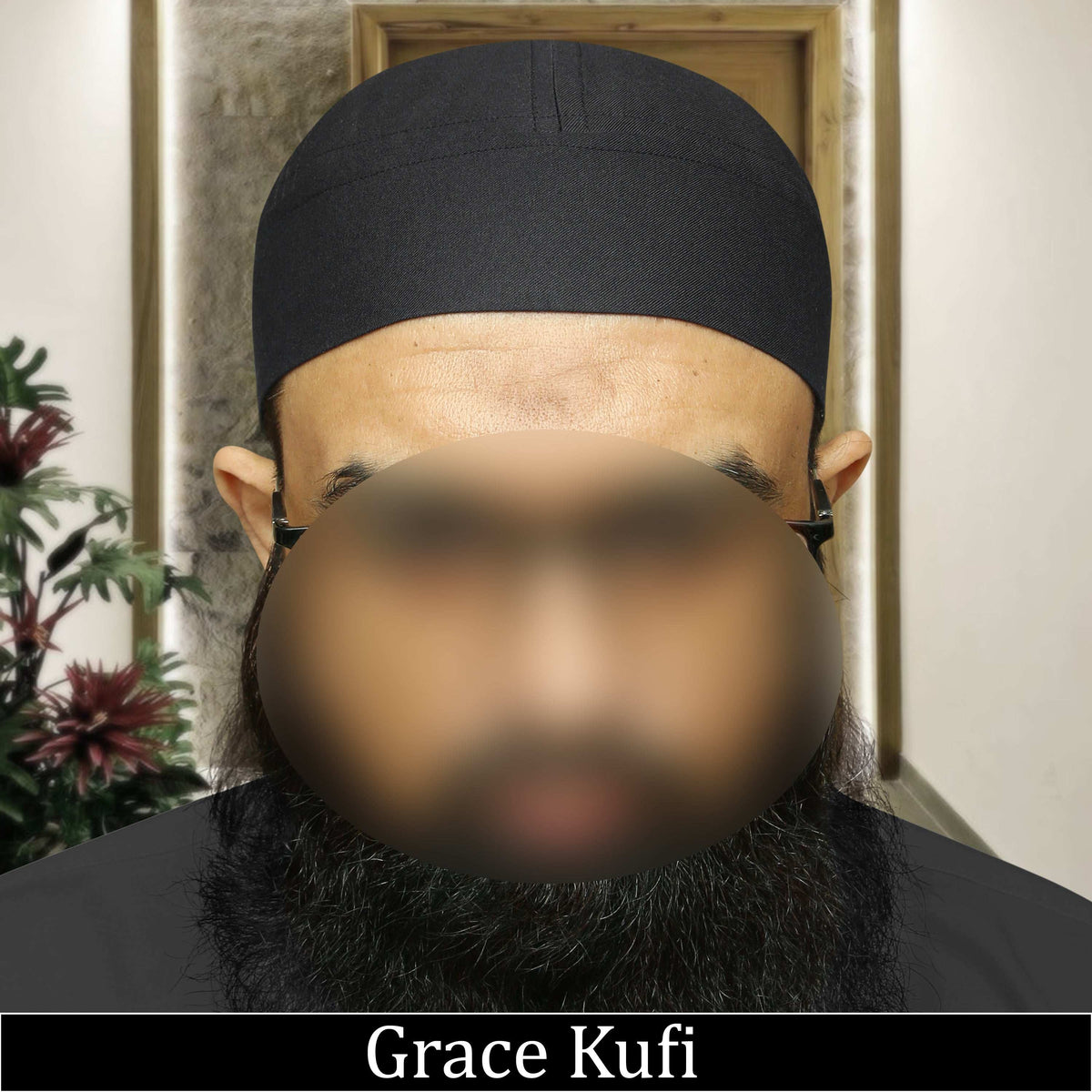 Black Grace Kufi Premium Islamic Prayer Cap for Men