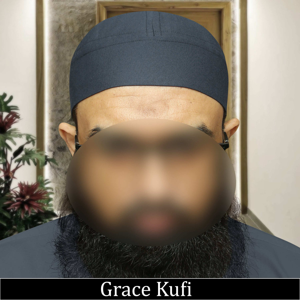 Grey Grace Brimless Kufi Soft Comfortable Skull Cap