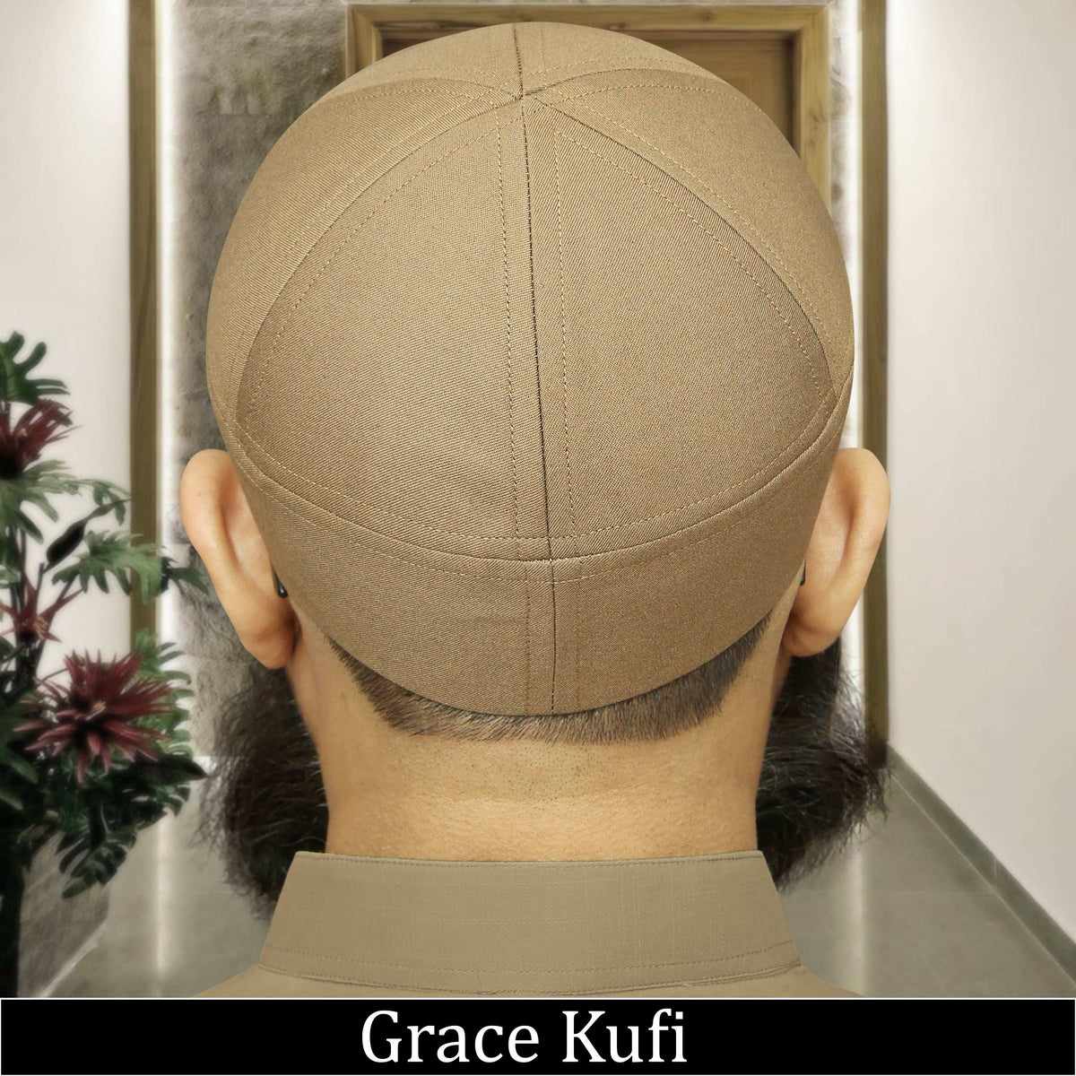 Golden  Grace Brimless Kufi Premium Traditional Muslim Cap