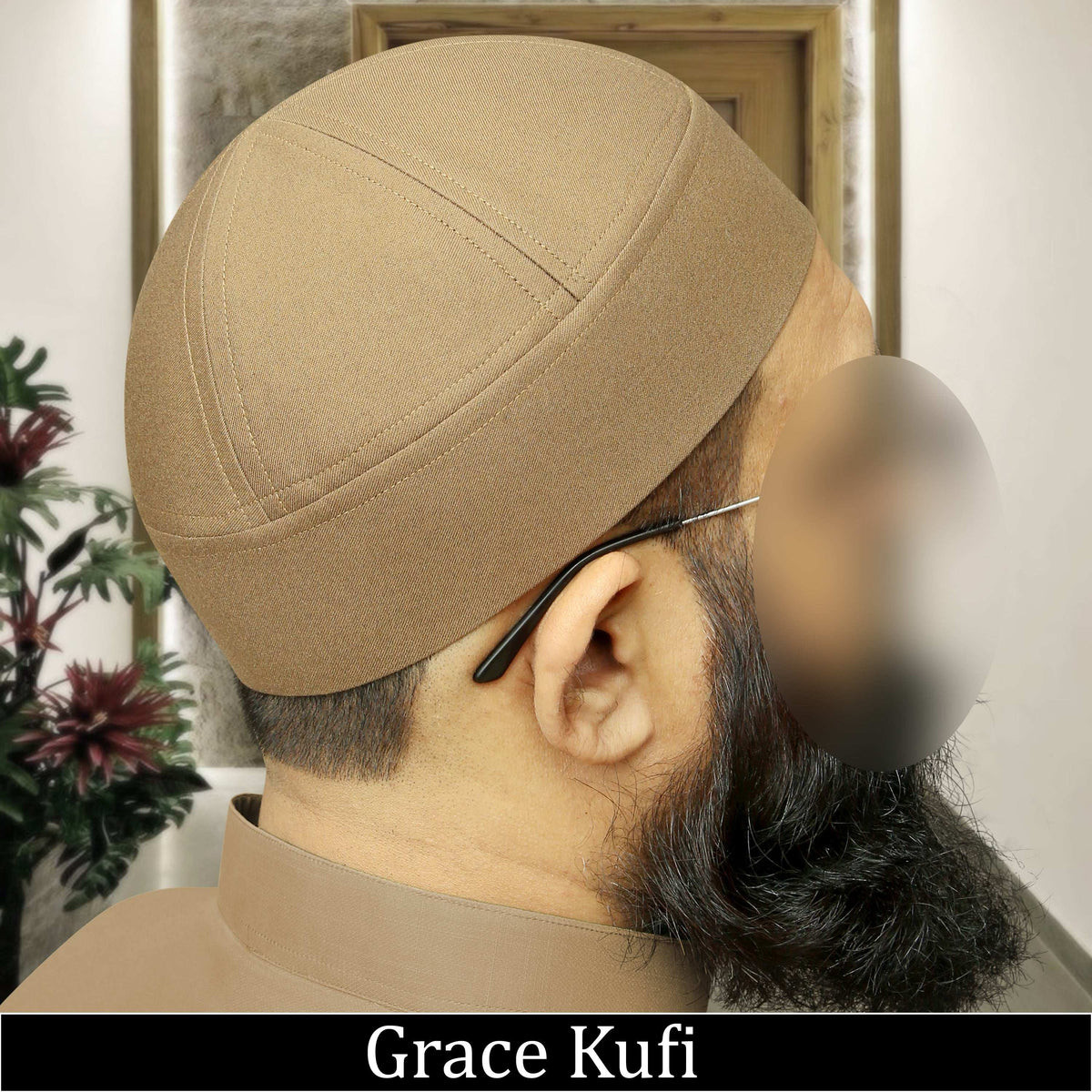 Golden  Grace Brimless Kufi Premium Traditional Muslim Cap