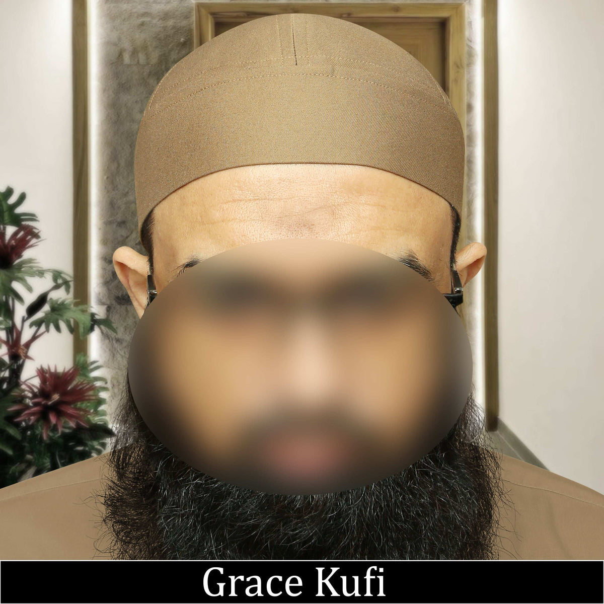 Golden  Grace Brimless Kufi Premium Traditional Muslim Cap