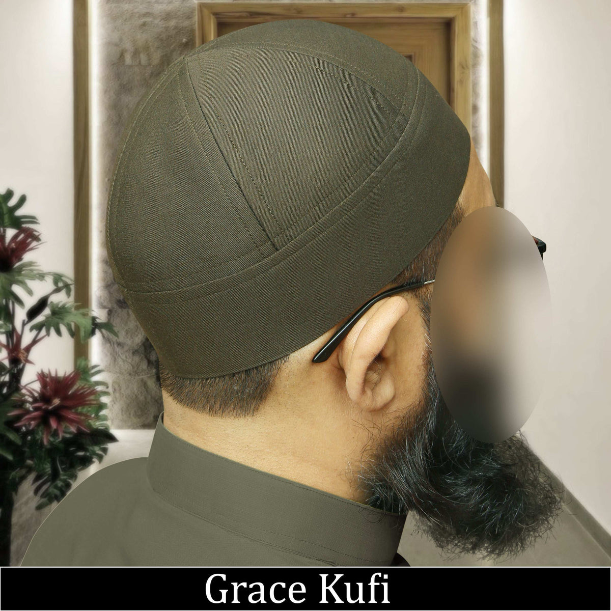 Brown Grace Brimless Kufi Traditional Islamic Prayer Hat