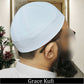White Grace Brimless Kufi Classic Muslim Namaz Topi