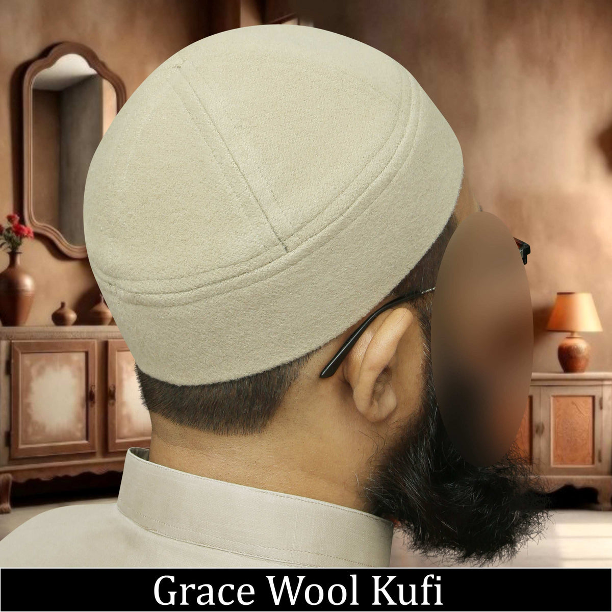 Grace Wool Kufi Elegant Winter Salah Cap