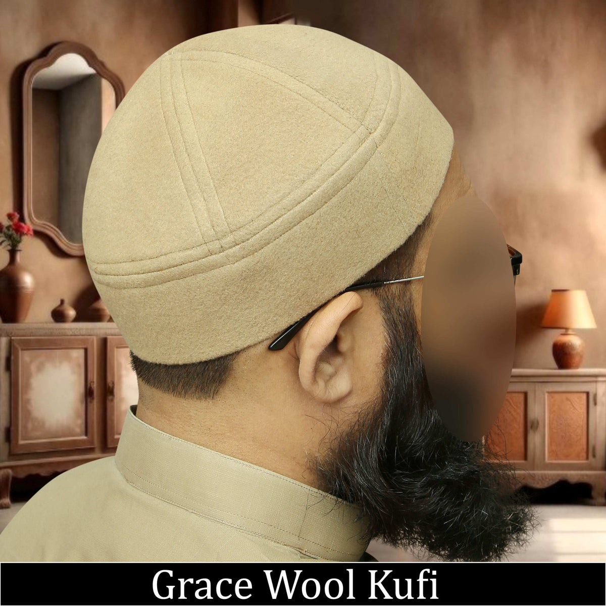 Grace Wool Kufi Warm Islamic Skull Cap for Men