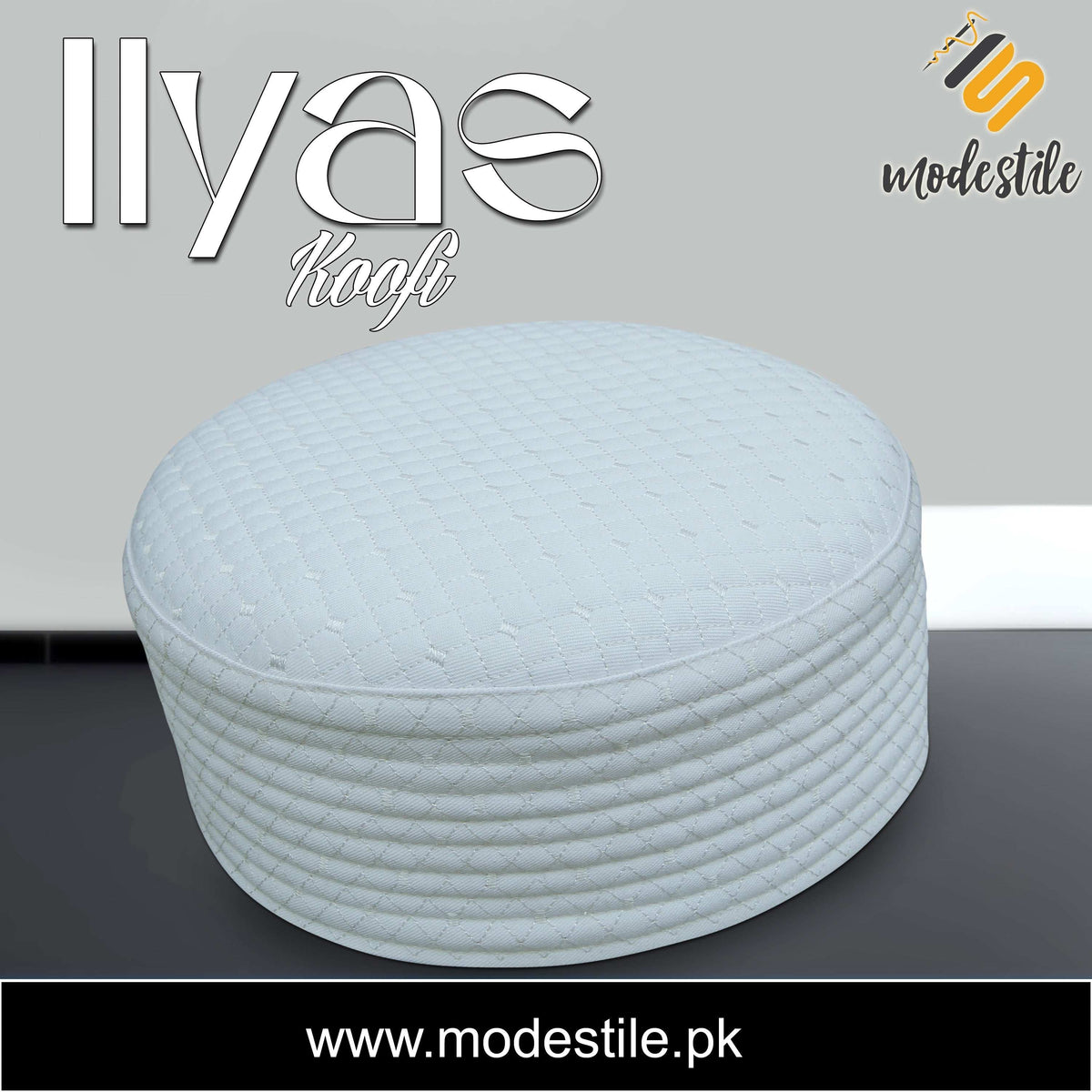 White Ilyas Edition Traditional Muslim Namaz Topi