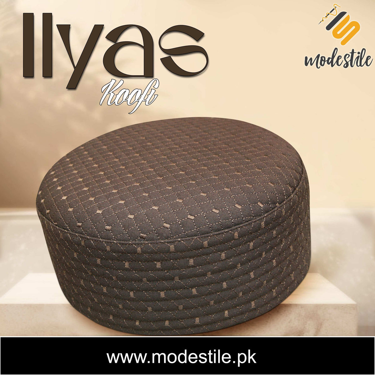 Brown Ilyas Edition Classic Salah Prayer Cap