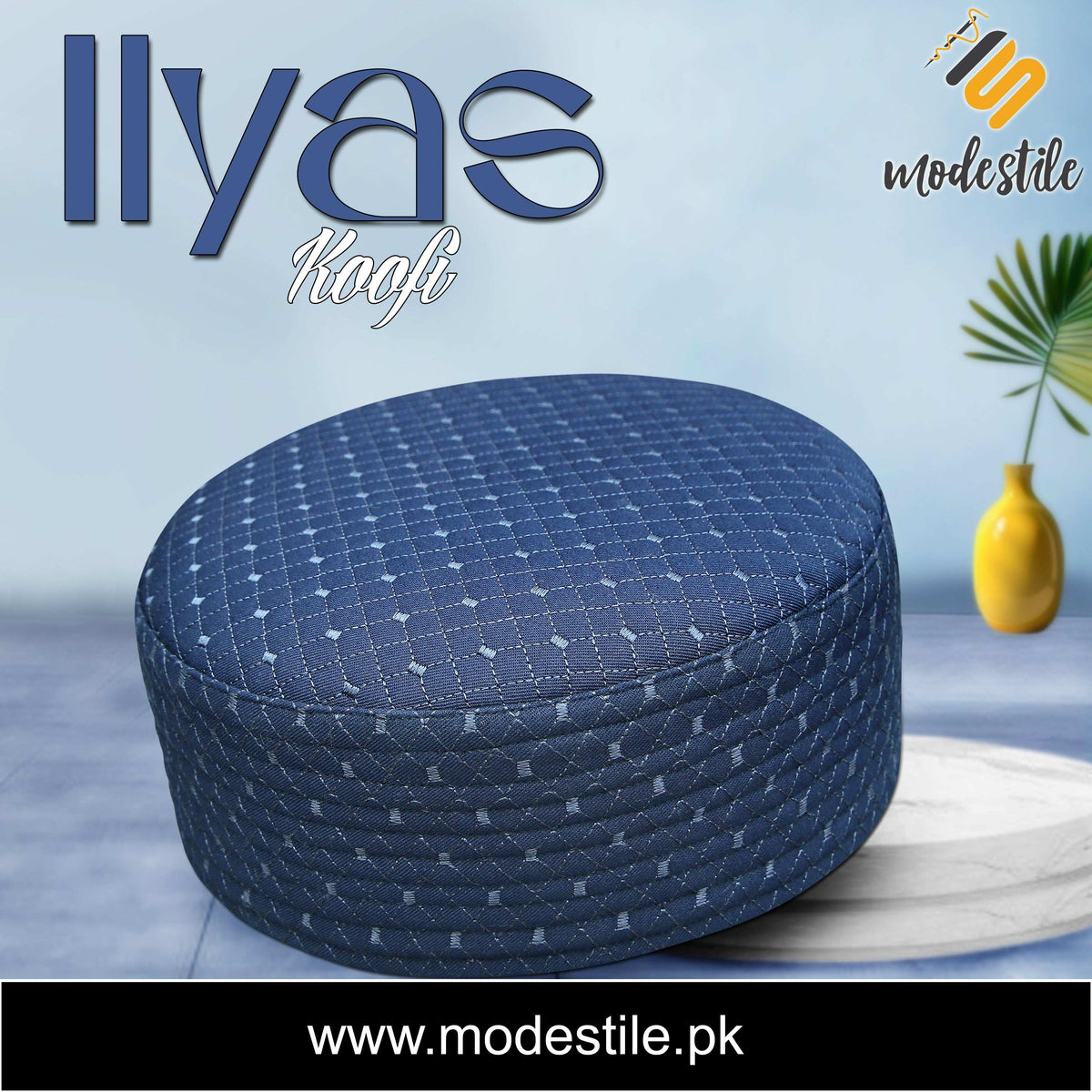 Blue Ilyas Edition Breathable Muslim Kufi Hat