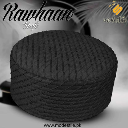Black Rawhaan Premium Classic Handcrafted Kufi Hat