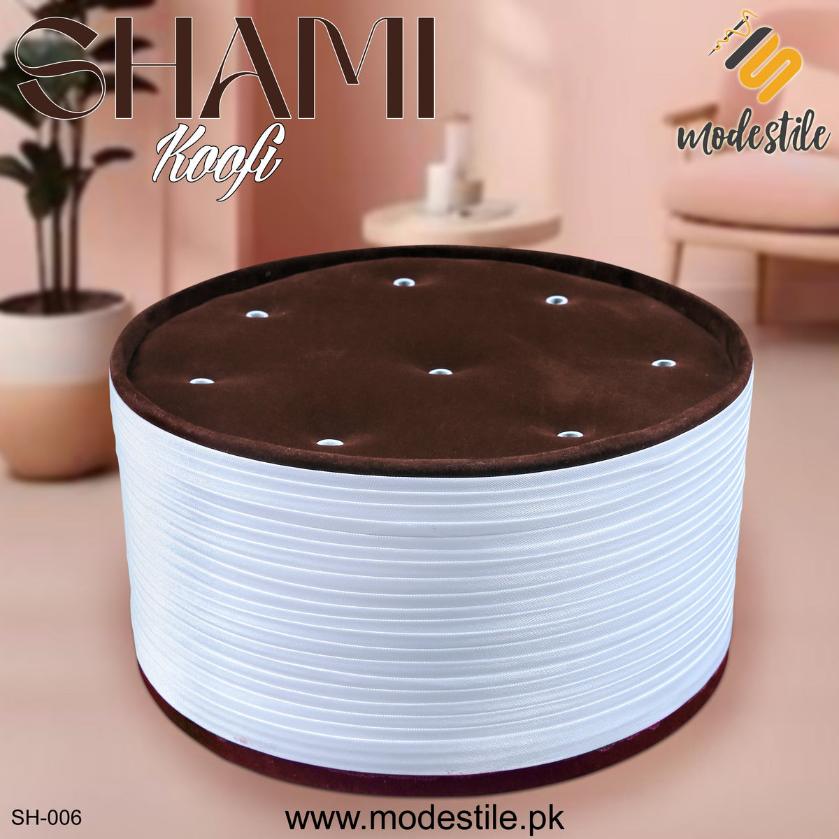 Brown SH-006 Elegant Turkish Imama Kufi