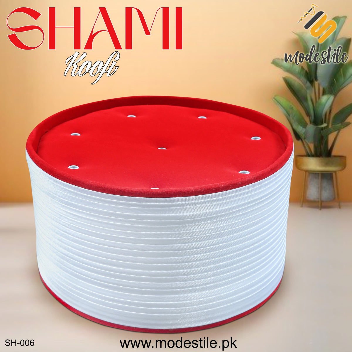Red SH-006 Classic Islamic Imam Prayer Cap