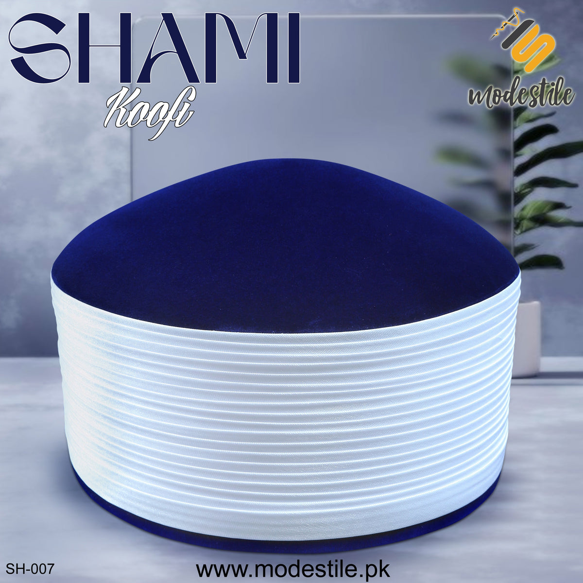 Blue SH-007 Traditional Islamic Imama Style Cap