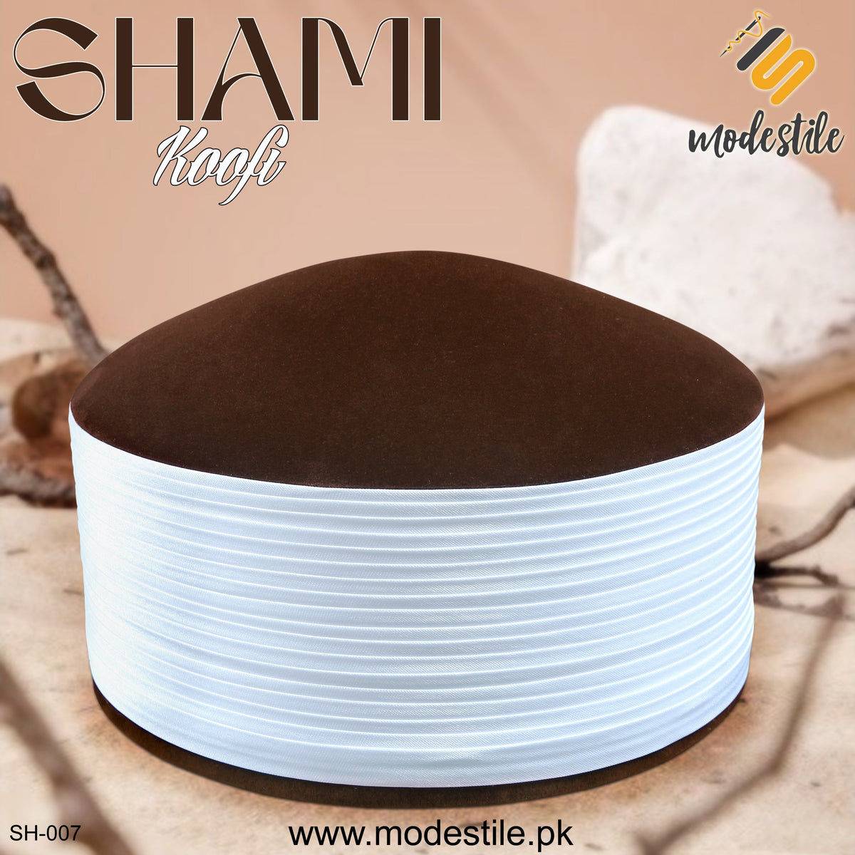 Brown SH-007 Elegant Turkish Kufi Hat