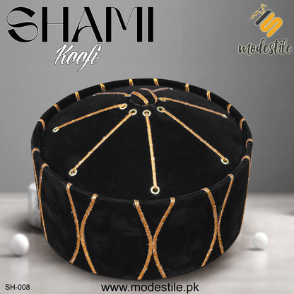 Black SH-008 Premium Turkish Shami Cap for Men