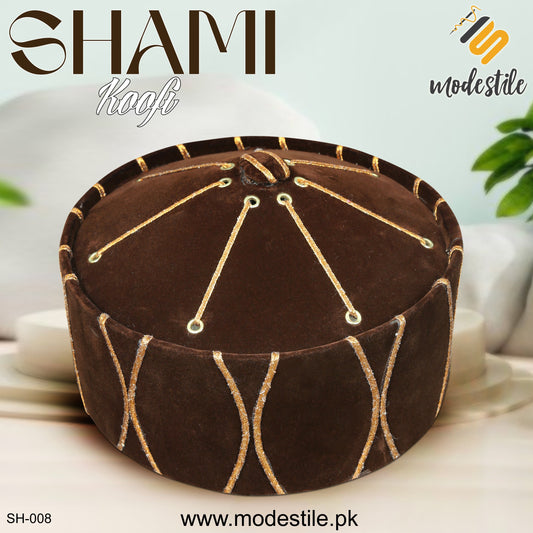 Brown SH-008 Elegant Turkish Kufi Hat